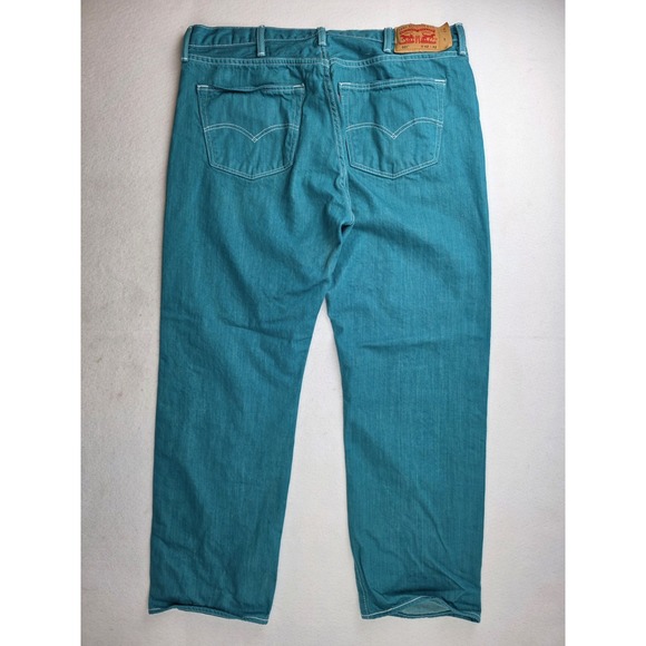 2017 Levi's 501 Coral‎ Blue Men's Denim Jean Pants Shrink To Fit 42x32 Buttonfly - Picture 3 of 10